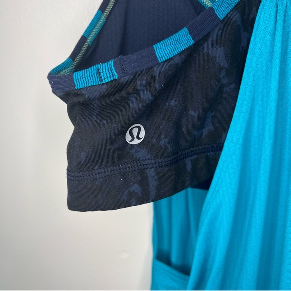 Lululemon No Limits Tank Size Six Teal Navy Activewear Training Built In Bra - Picture 9 of 10